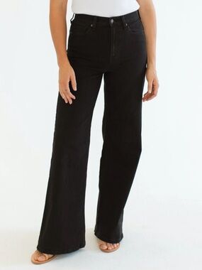 NWT Carly Jean Los Angeles Holland Wide Leg High Rise Jeans Black Size 13
